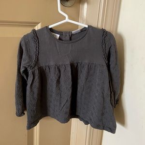 Zara Baby Gray Long Sleeve Top